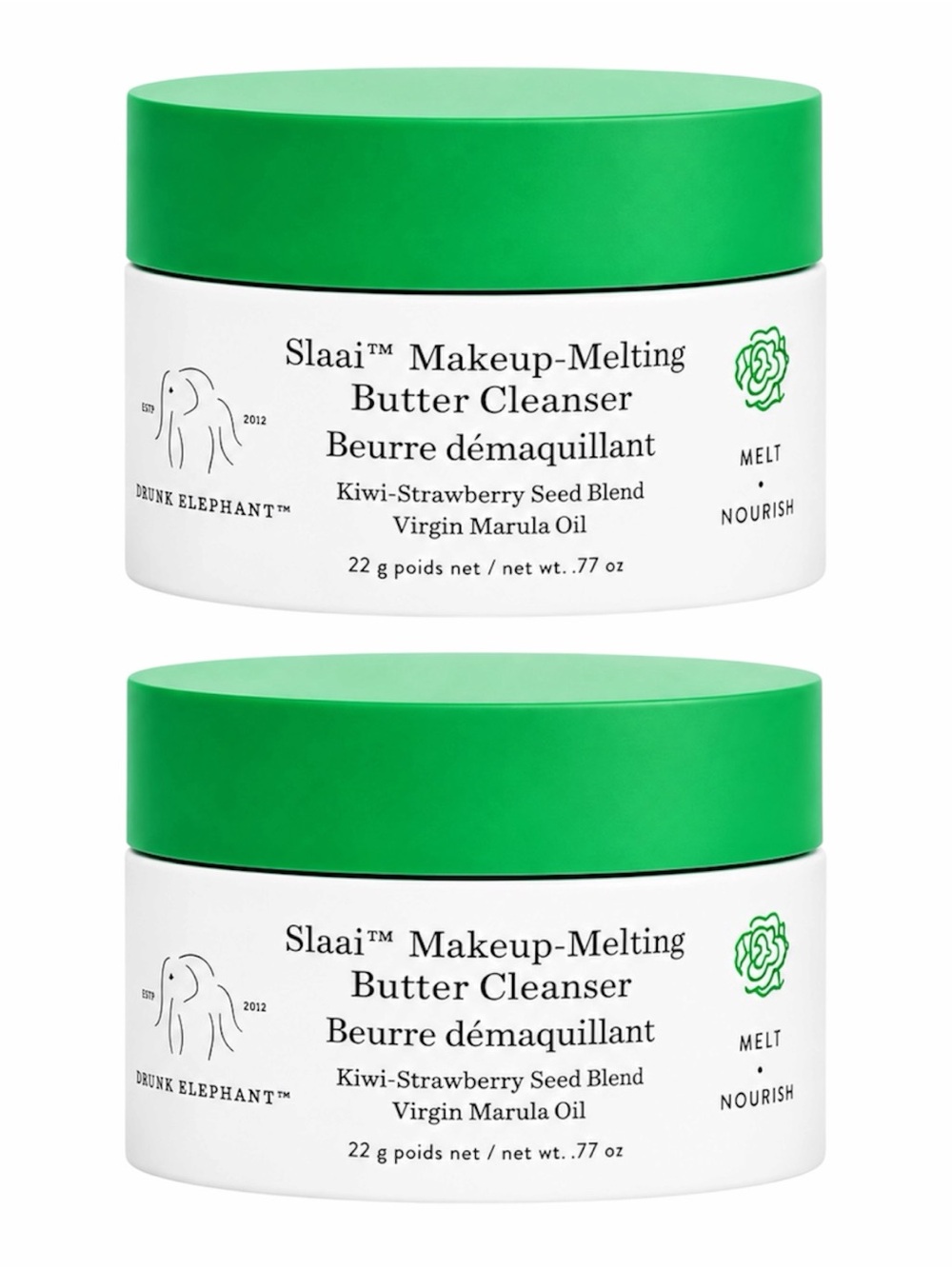 DRUNK ELEPHANT SLAAI MAKEUP-MELTING BUTTER CLEANSER 22G X2 - BRAND NEW, NO BOXES